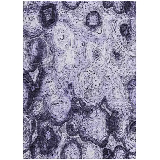 Purple And Lavender Abstract Washable Indoor Outdoor Area Rug Photo 5