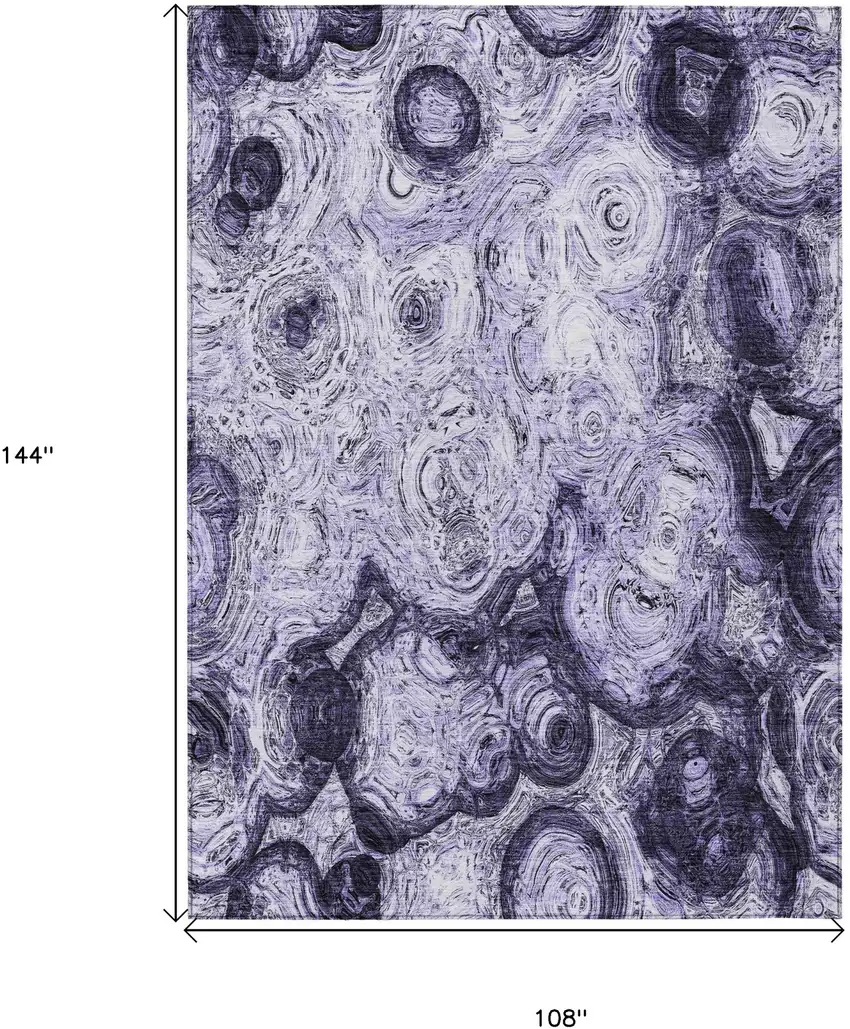 Purple And Lavender Abstract Washable Indoor Outdoor Area Rug Photo 3