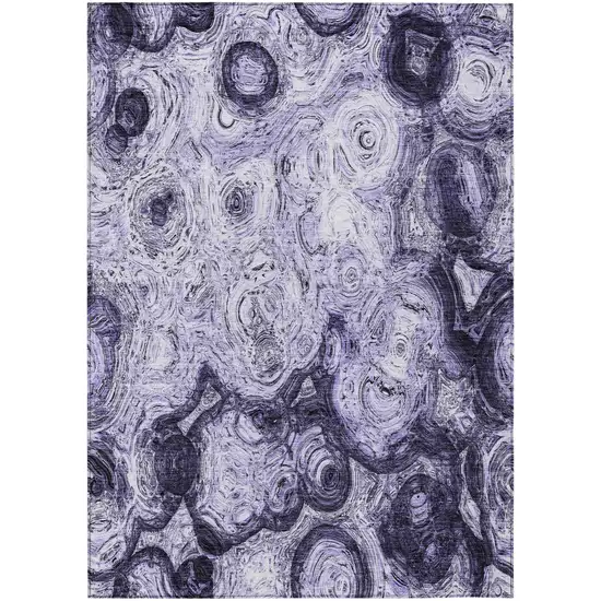 Purple And Lavender Abstract Washable Indoor Outdoor Area Rug Photo 2