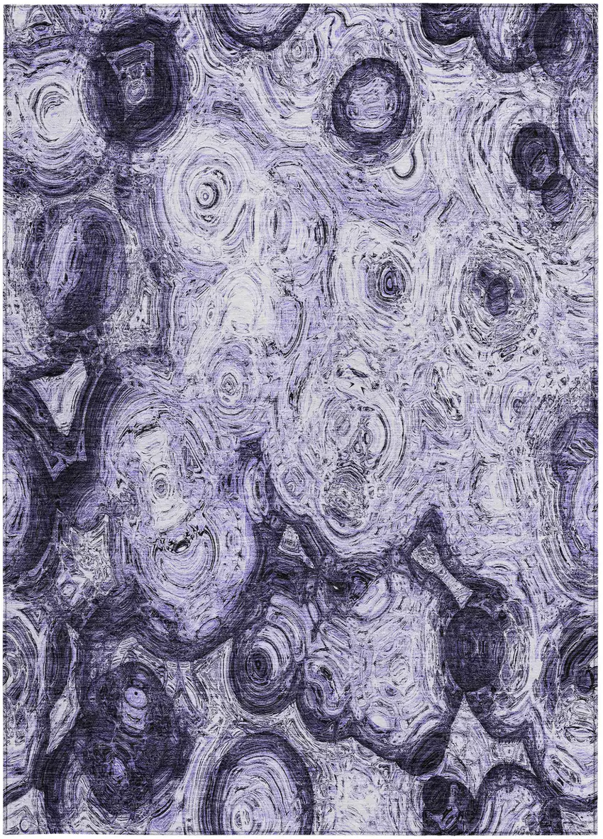 Purple And Lavender Abstract Washable Indoor Outdoor Area Rug Photo 5