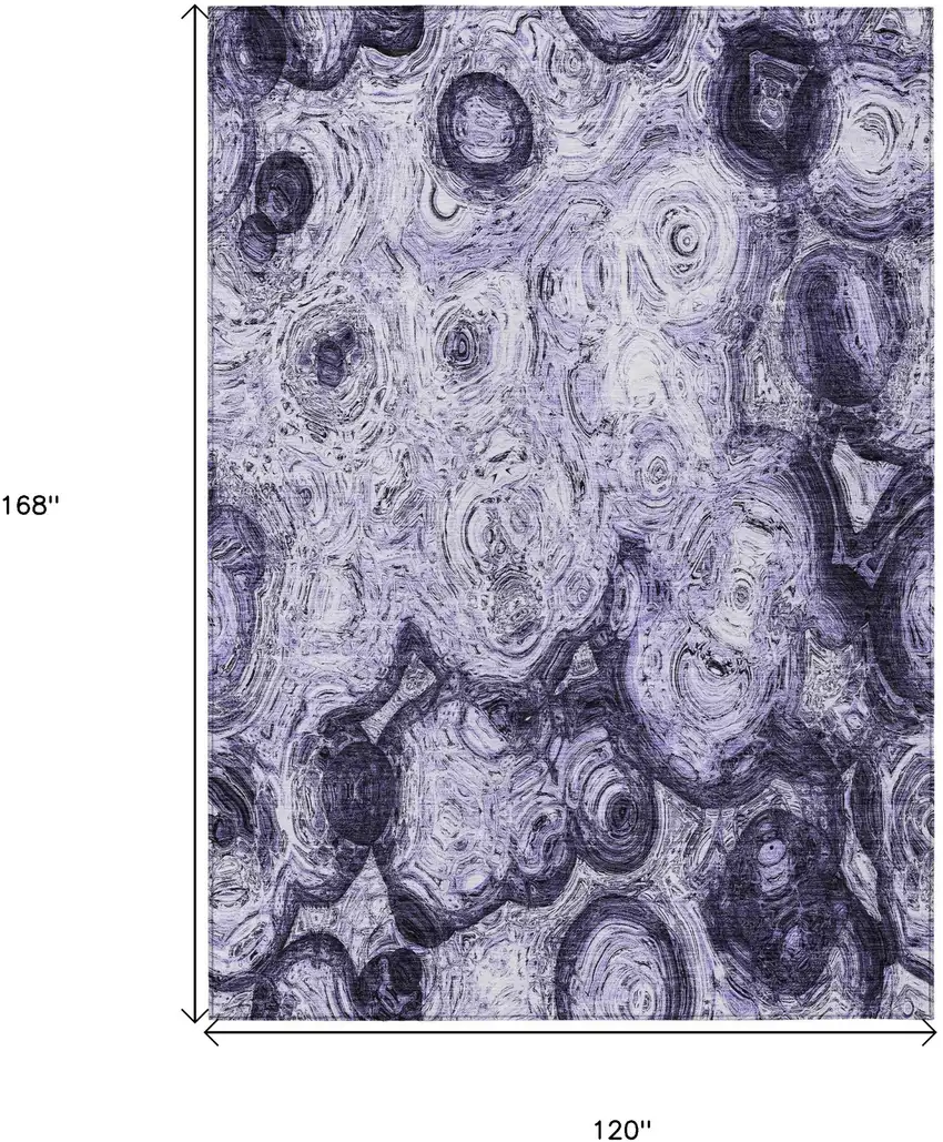 Purple And Lavender Abstract Washable Indoor Outdoor Area Rug Photo 3