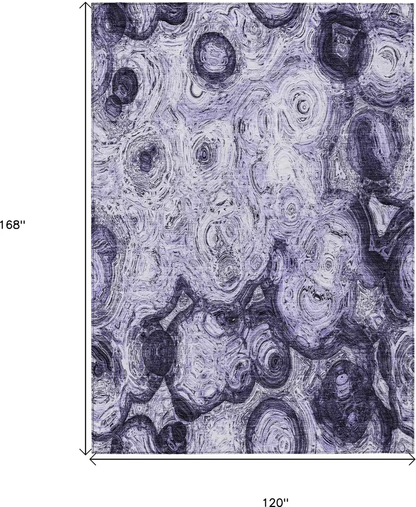Purple And Lavender Abstract Washable Indoor Outdoor Area Rug Photo 3