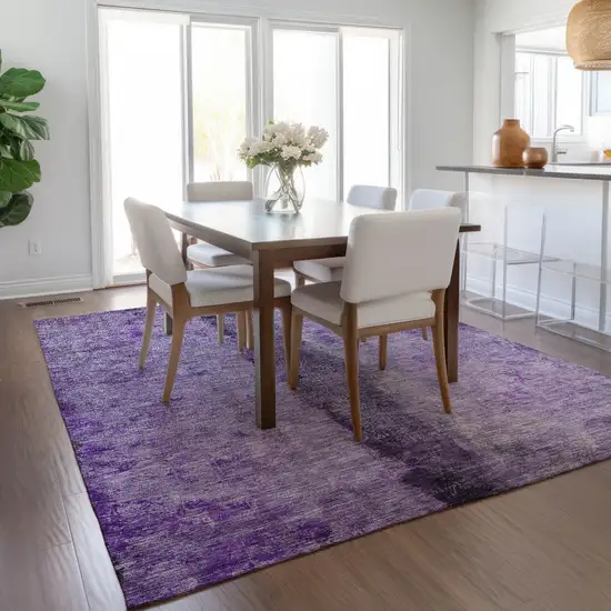 Purple And Lavender Abstract Washable Indoor Outdoor Area Rug Photo 8