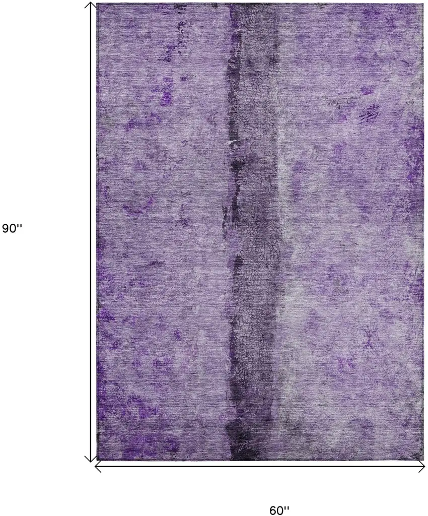 Purple And Lavender Abstract Washable Indoor Outdoor Area Rug Photo 3