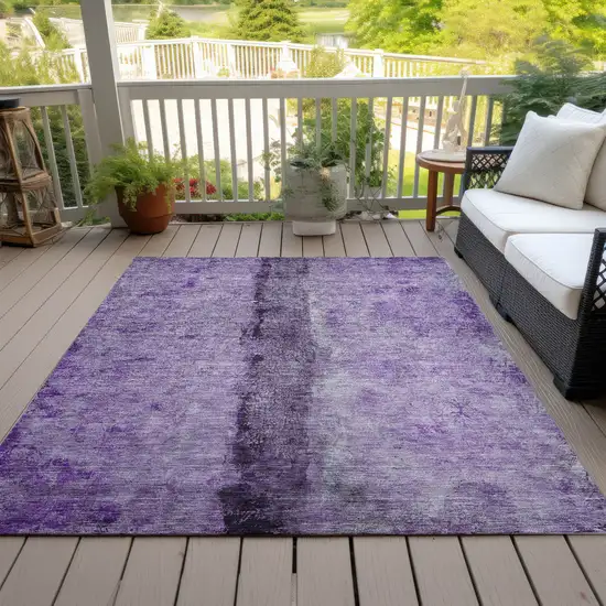 Purple And Lavender Abstract Washable Indoor Outdoor Area Rug Photo 9