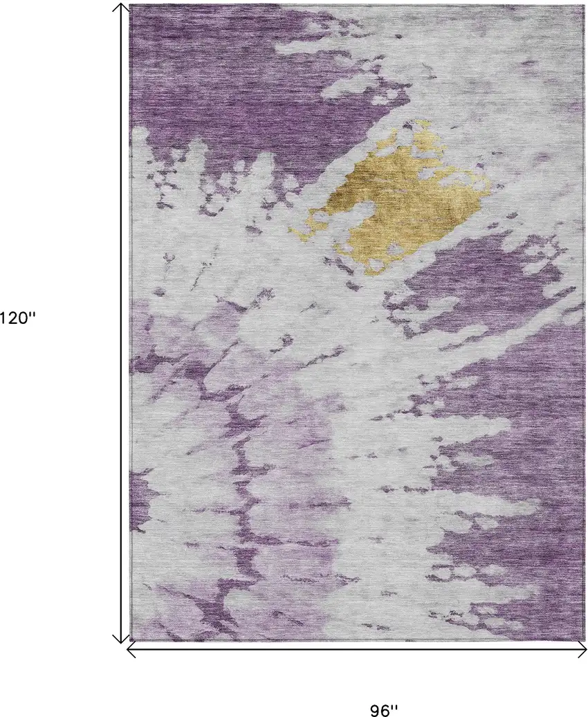 Purple And Lavender Abstract Washable Indoor Outdoor Area Rug Photo 3