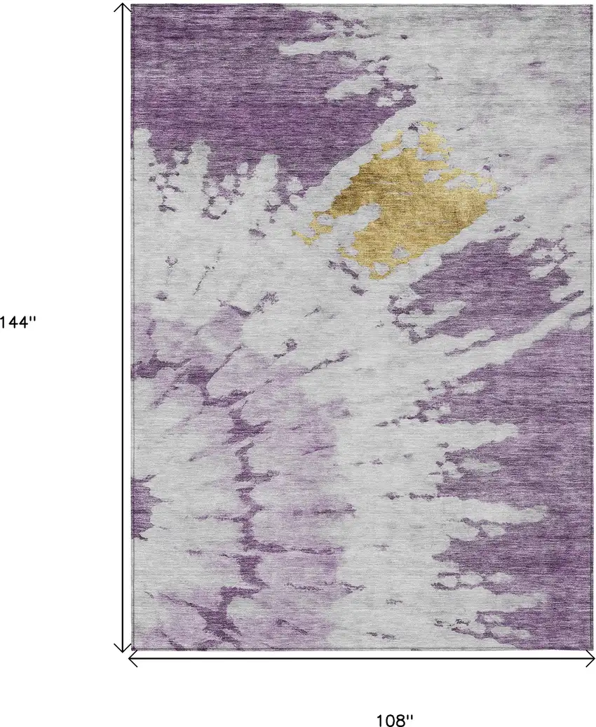 Purple And Lavender Abstract Washable Indoor Outdoor Area Rug Photo 3