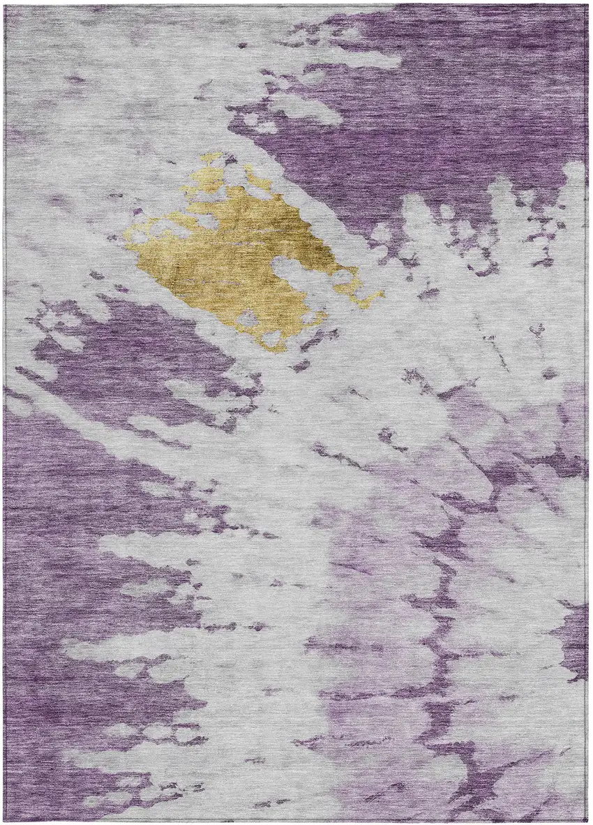 Purple And Lavender Abstract Washable Indoor Outdoor Area Rug Photo 5