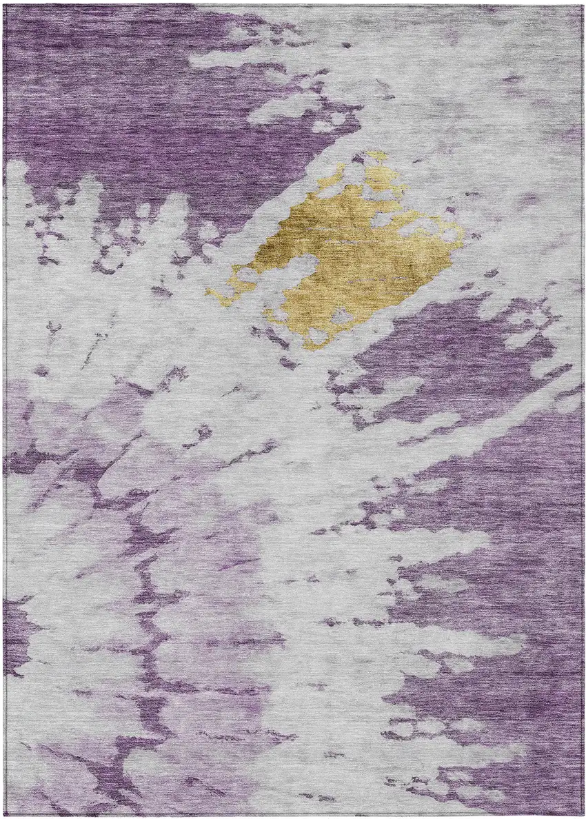 Purple And Lavender Abstract Washable Indoor Outdoor Area Rug Photo 2