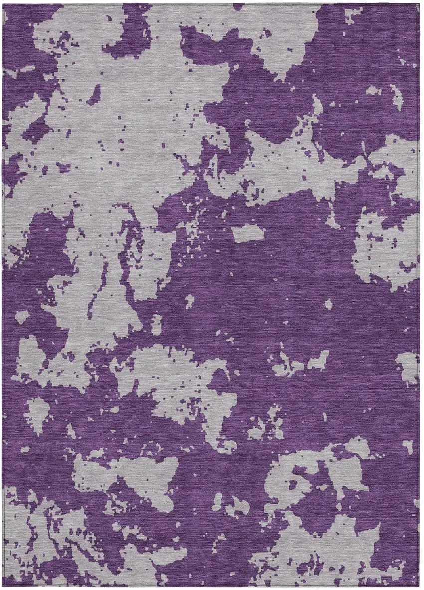 Purple And Lavender Abstract Washable Indoor Outdoor Area Rug Photo 7