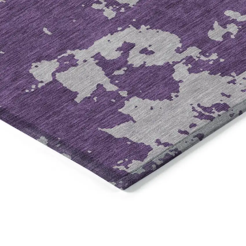 Purple And Lavender Abstract Washable Indoor Outdoor Area Rug Photo 5