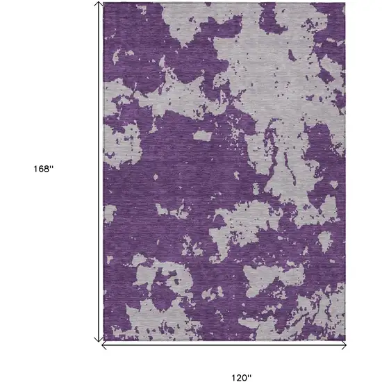 Purple And Lavender Abstract Washable Indoor Outdoor Area Rug Photo 3