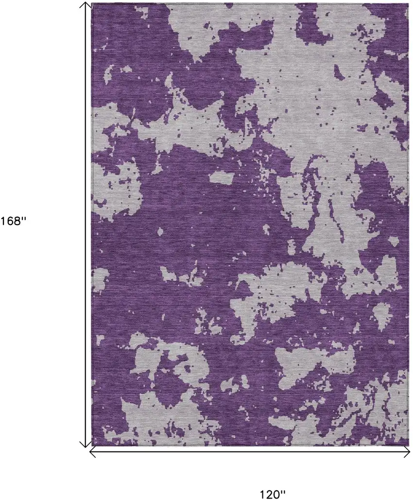 Purple And Lavender Abstract Washable Indoor Outdoor Area Rug Photo 3