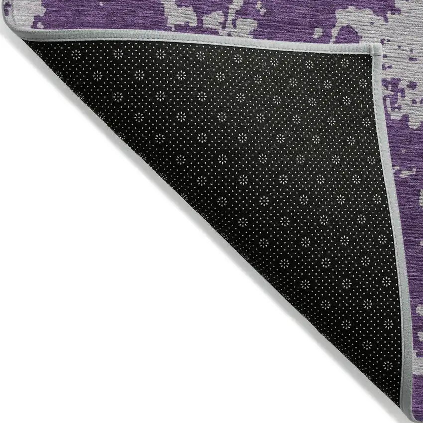 Purple And Lavender Abstract Washable Indoor Outdoor Area Rug Photo 4