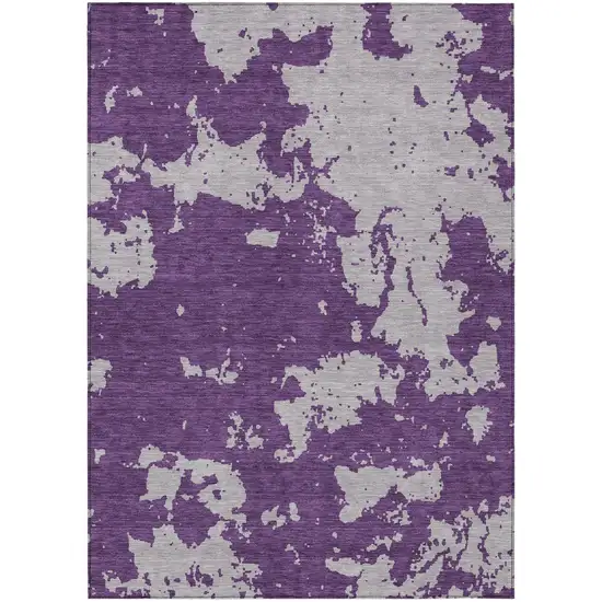 Purple And Lavender Abstract Washable Indoor Outdoor Area Rug Photo 2