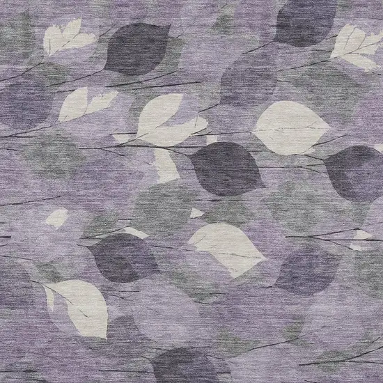 Purple And Lavender Floral Washable Indoor Outdoor Area Rug Photo 2