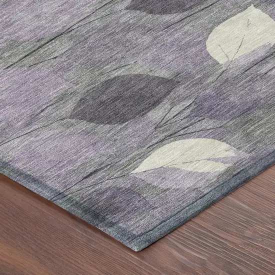 Purple And Lavender Floral Washable Indoor Outdoor Area Rug Photo 8