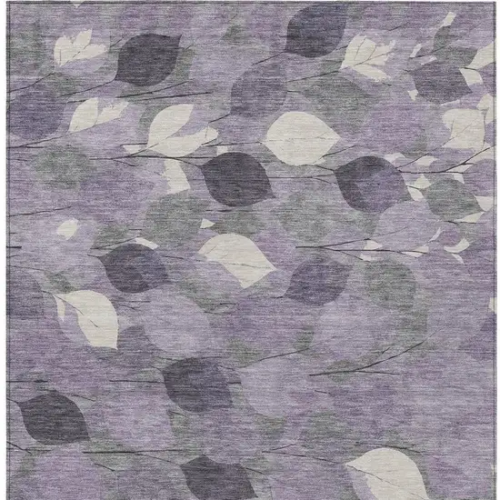 Purple And Lavender Floral Washable Indoor Outdoor Area Rug Photo 3