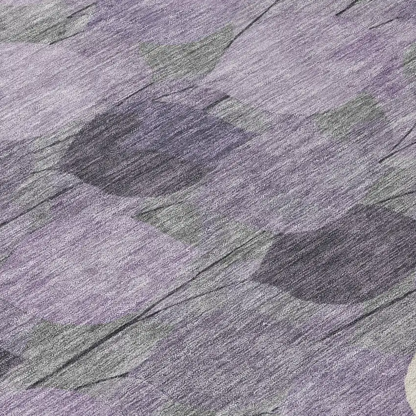 Purple And Lavender Floral Washable Indoor Outdoor Area Rug Photo 9