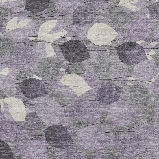 Purple And Lavender Floral Washable Indoor Outdoor Area Rug Photo 2