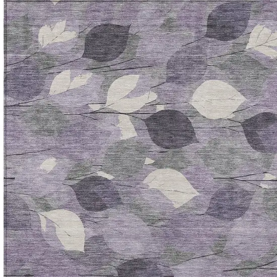 Purple And Lavender Floral Washable Indoor Outdoor Area Rug Photo 2