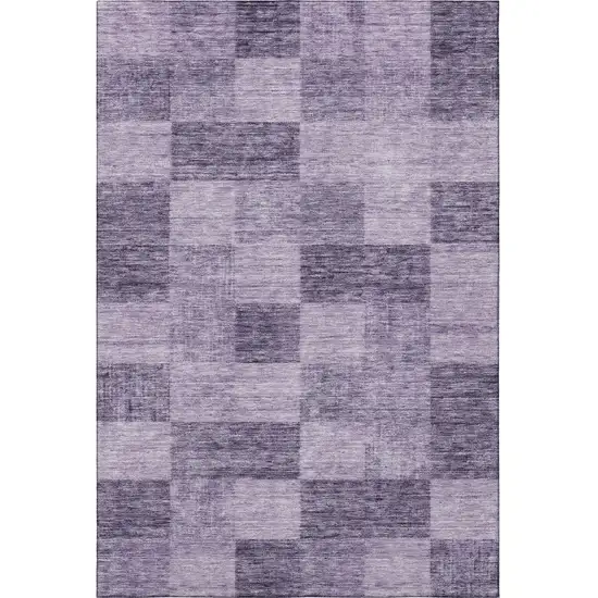 Purple And Lavender Geometric Washable Area Rug With UV Protection Photo 3