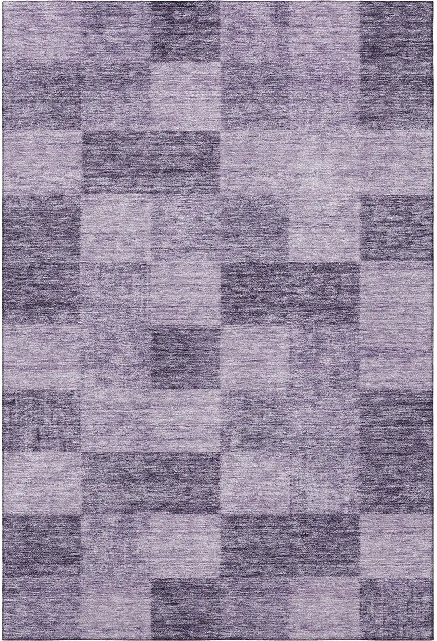 Purple And Lavender Geometric Washable Area Rug With UV Protection Photo 3