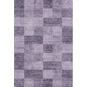 Photo of Purple And Lavender Geometric Washable Area Rug With UV Protection