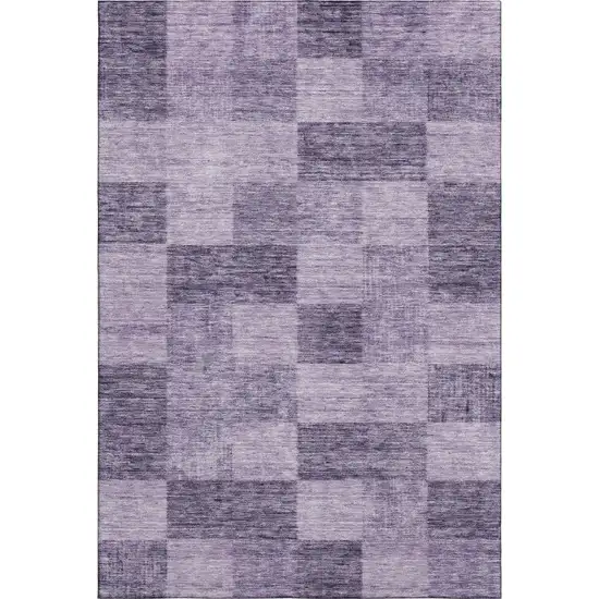 Purple And Lavender Geometric Washable Area Rug With UV Protection Photo 1