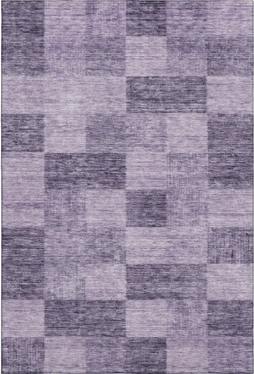 Purple And Lavender Geometric Washable Area Rug With UV Protection Photo 1