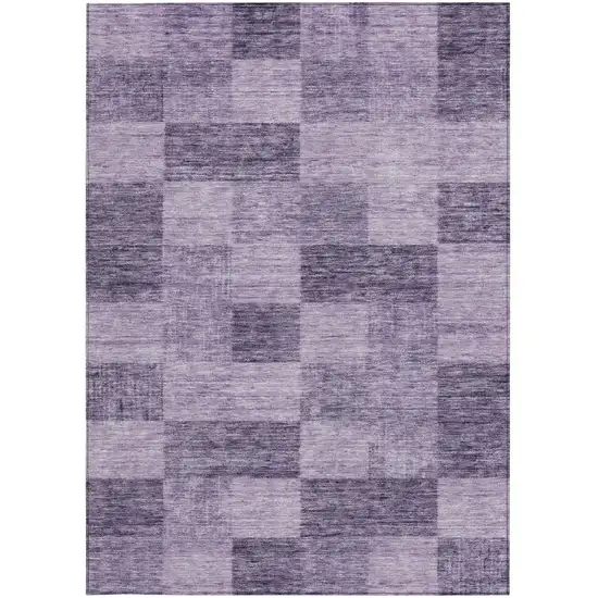 Purple And Lavender Geometric Washable Indoor Outdoor Area Rug Photo 6