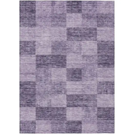 Purple And Lavender Geometric Washable Indoor Outdoor Area Rug Photo 2