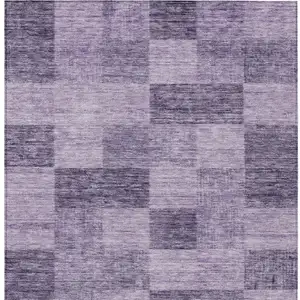 Photo of Purple And Lavender Geometric Washable Indoor Outdoor Area Rug