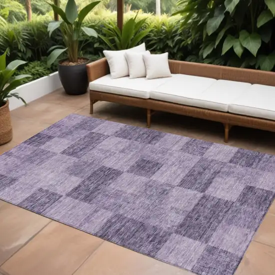 Purple And Lavender Geometric Washable Indoor Outdoor Area Rug Photo 1