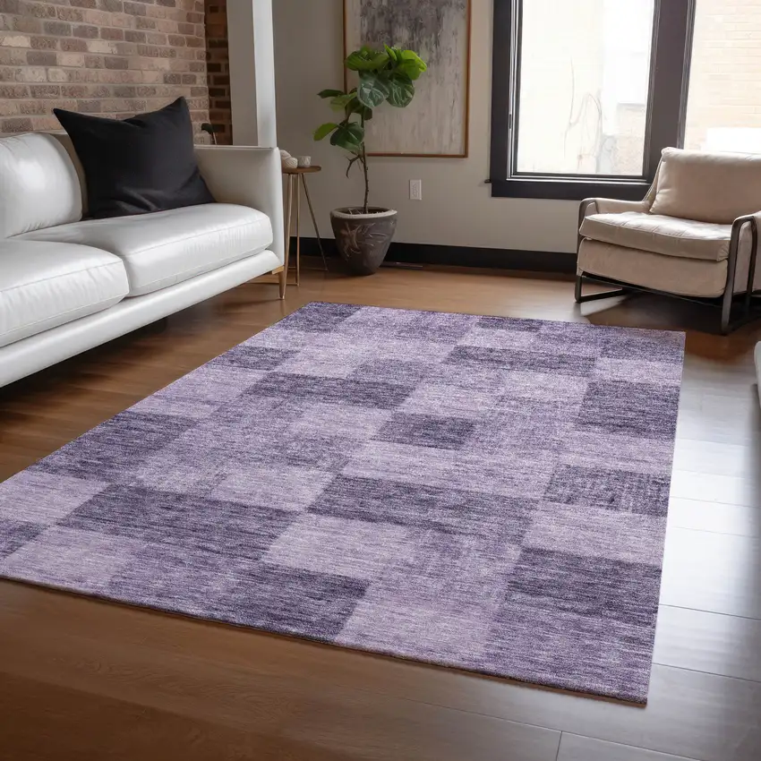 Purple And Lavender Geometric Washable Indoor Outdoor Area Rug Photo 8