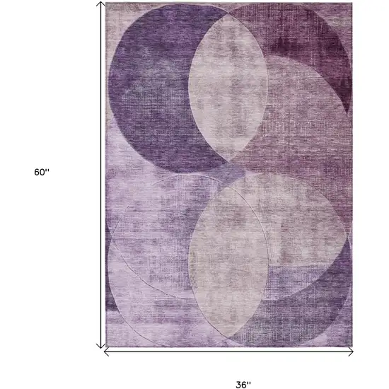 Purple And Lavender Geometric Washable Indoor Outdoor Area Rug Photo 7