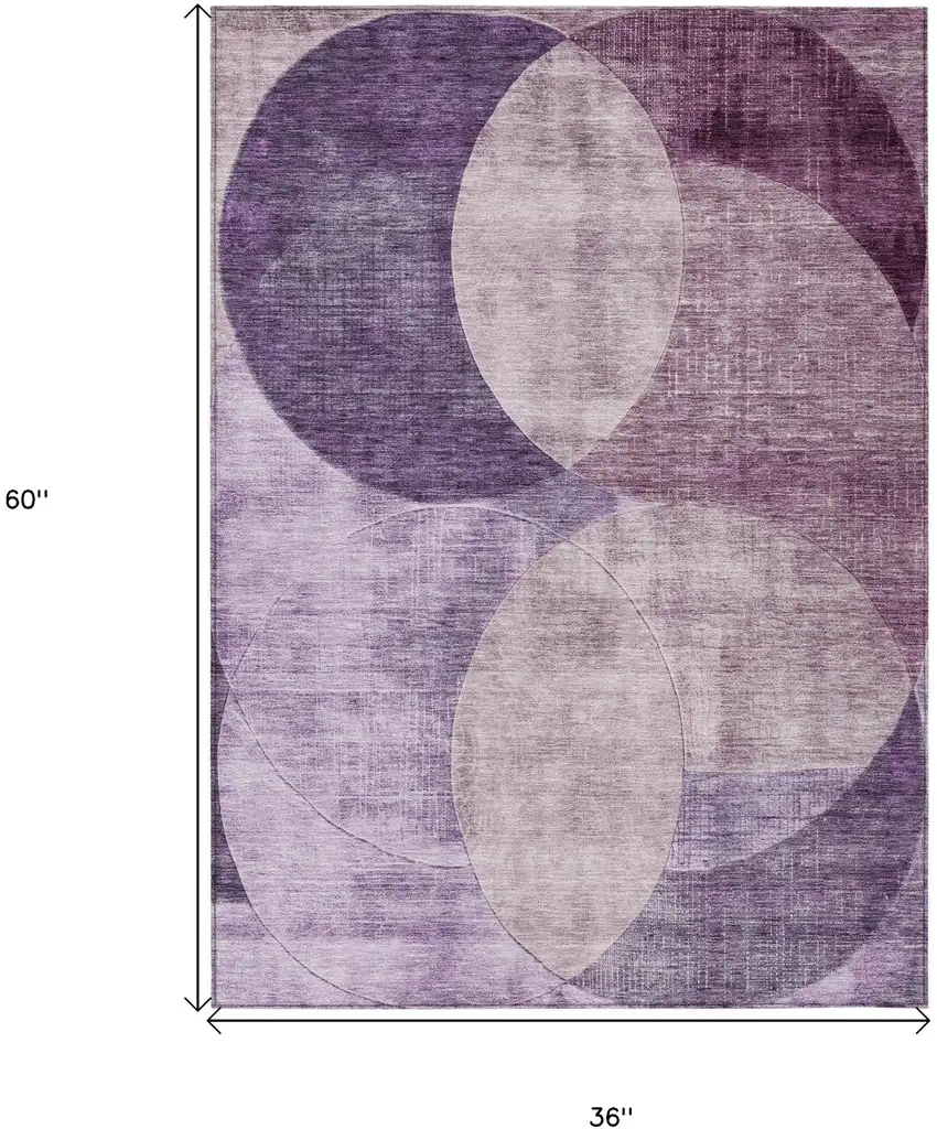 Purple And Lavender Geometric Washable Indoor Outdoor Area Rug Photo 7