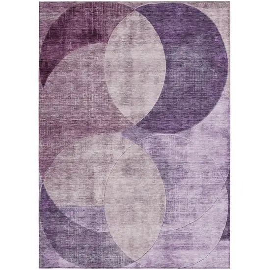 Purple And Lavender Geometric Washable Indoor Outdoor Area Rug Photo 6