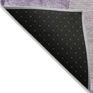 Photo of Purple And Lavender Geometric Washable Indoor Outdoor Area Rug