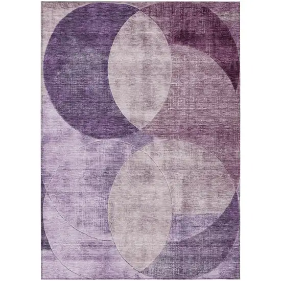 Purple And Lavender Geometric Washable Indoor Outdoor Area Rug Photo 2