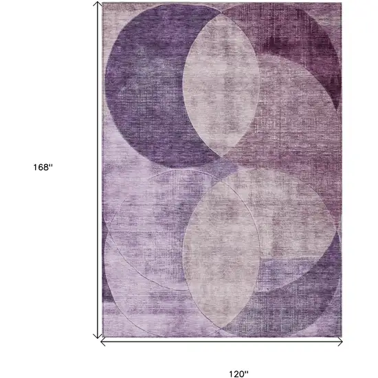 Purple And Lavender Geometric Washable Indoor Outdoor Area Rug Photo 6
