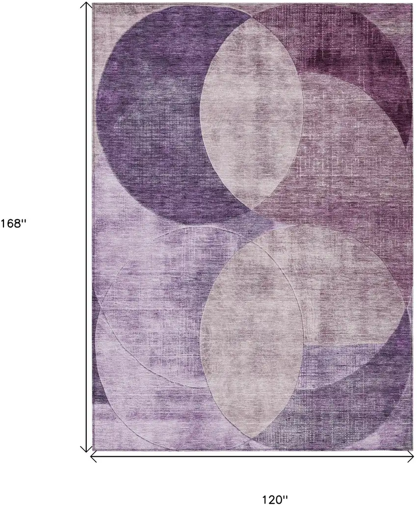 Purple And Lavender Geometric Washable Indoor Outdoor Area Rug Photo 6