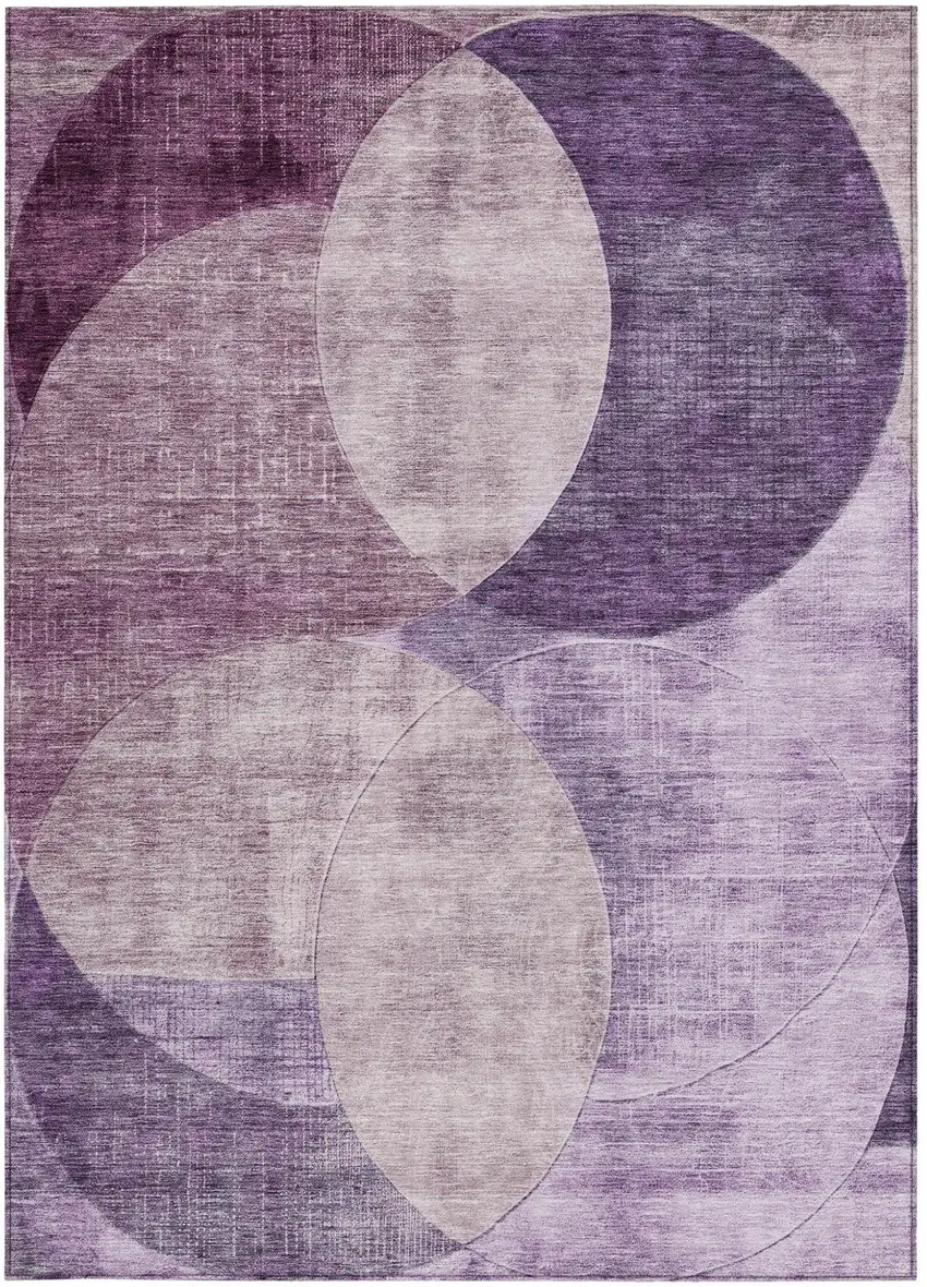 Purple And Lavender Geometric Washable Indoor Outdoor Area Rug Photo 5