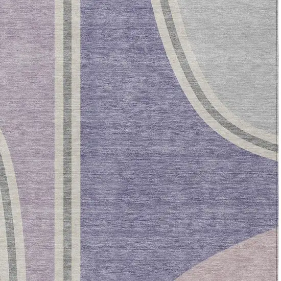 Purple And Lavender Geometric Washable Indoor Outdoor Area Rug Photo 2