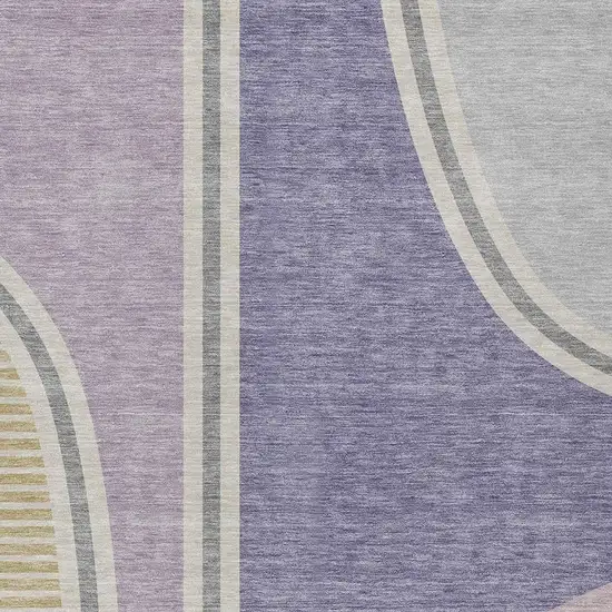 Purple And Lavender Geometric Washable Indoor Outdoor Area Rug Photo 2