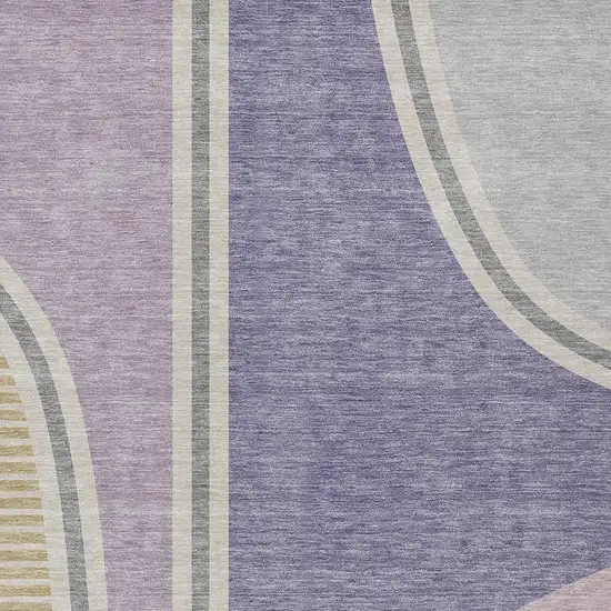 Purple And Lavender Geometric Washable Indoor Outdoor Area Rug Photo 2
