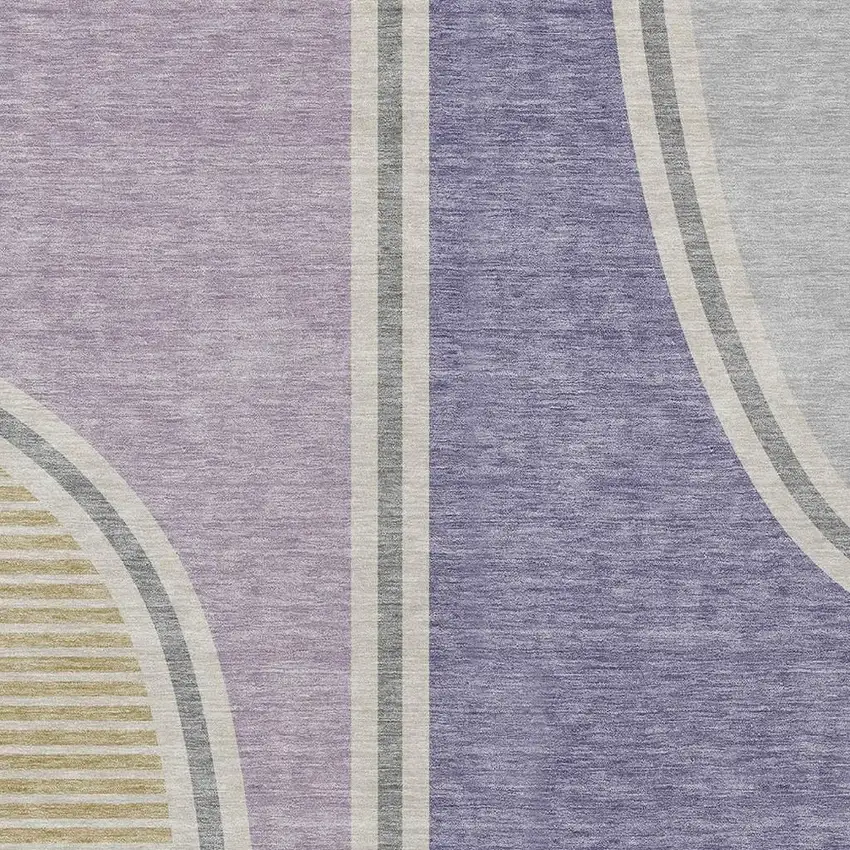 Purple And Lavender Geometric Washable Indoor Outdoor Area Rug Photo 2
