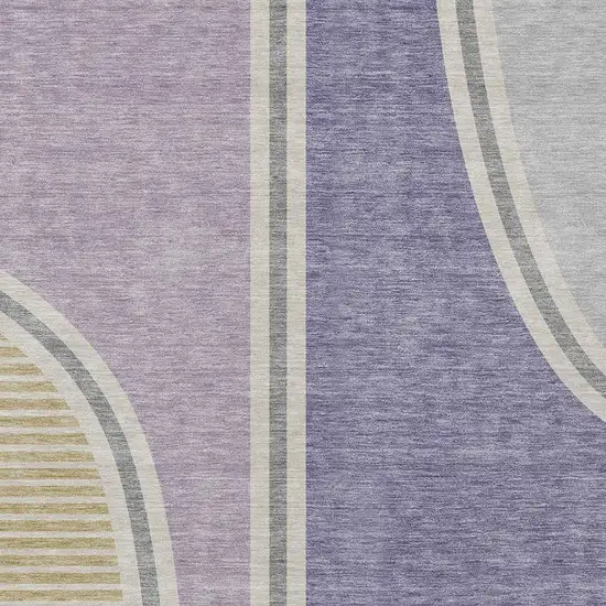 Purple And Lavender Geometric Washable Indoor Outdoor Area Rug Photo 2