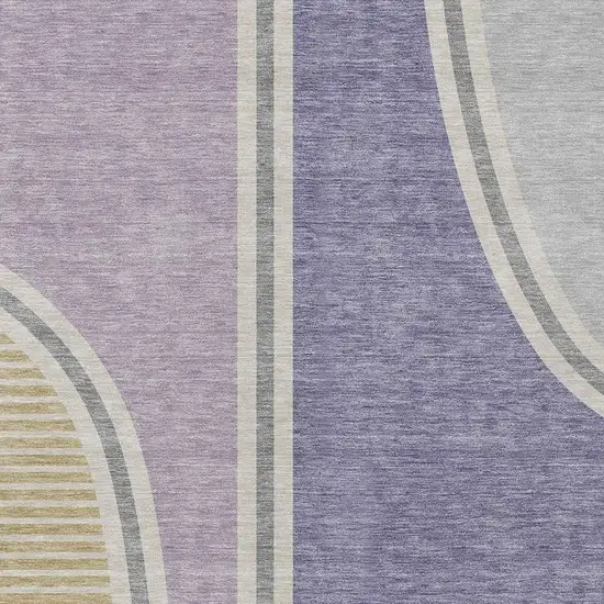 Purple And Lavender Geometric Washable Indoor Outdoor Area Rug Photo 2