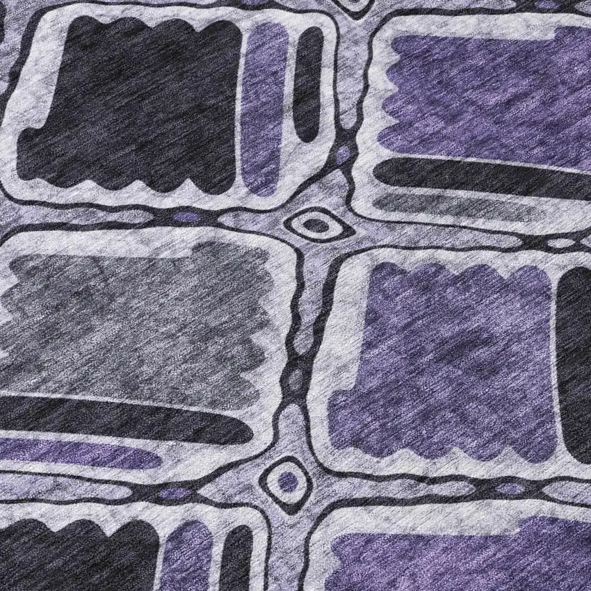 Purple And Lavender Geometric Washable Indoor Outdoor Area Rug Photo 4